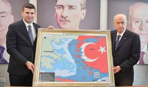 Лидер турецких националистов продемонстрировал карту, на которой греческие острова обозначены как турецкие