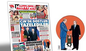 Газета Hürriyet опубликовала карикатуру на Зеленского на фоне встречи Путин и Эрдогана в Китае