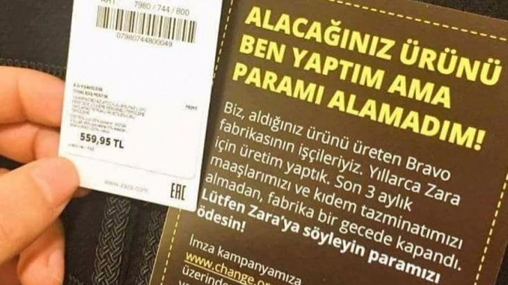Турецкие рабочие компании Zara не получают зарплату 3 месяца