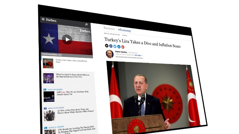 Forbes: Инфляция в Турции составляет почти 40%