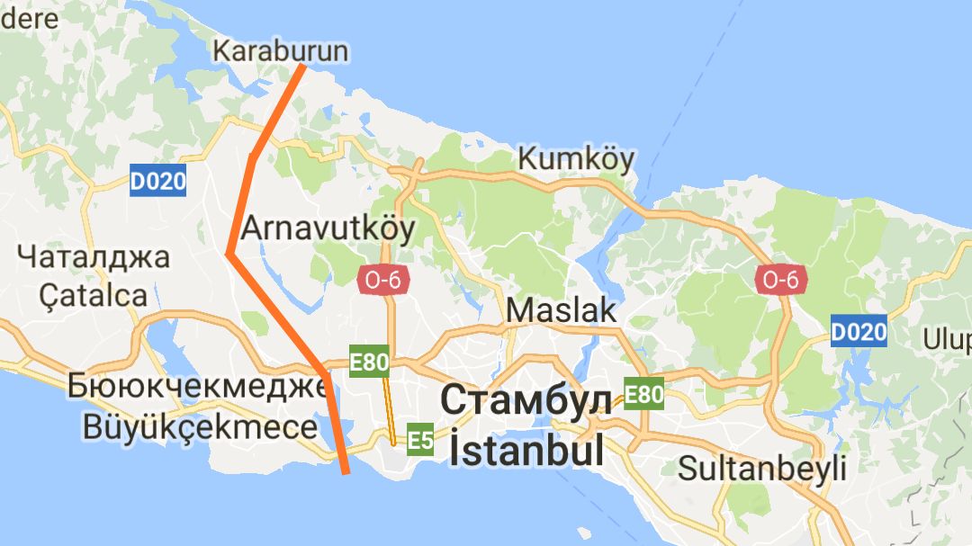 Турция определилась с маршрутом канала-Стамбул между Чёрным и Мраморным морем