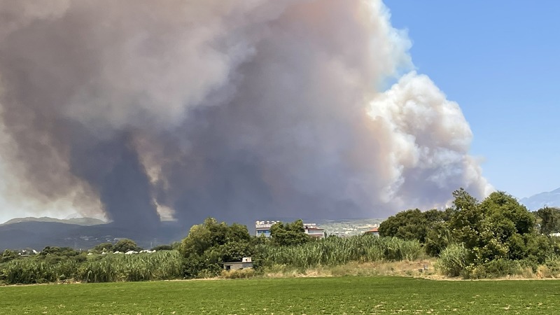 Лесные пожары в Анталье затронули 42 района, из 27 проведена эвакуация