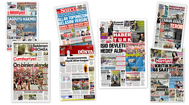 Заголовки турецких СМИ за 02.05.2016
