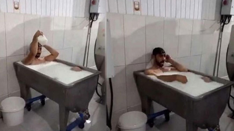 В Турции задержан рабочий принявший ванну в заводском резервуаре с молоком