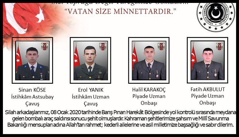 Четверо офицеров ВС Турции погибли в Сирии при взрыве
