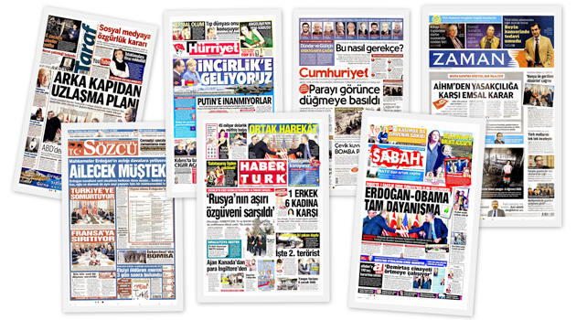 Заголовки турецких СМИ за 02.12.2015