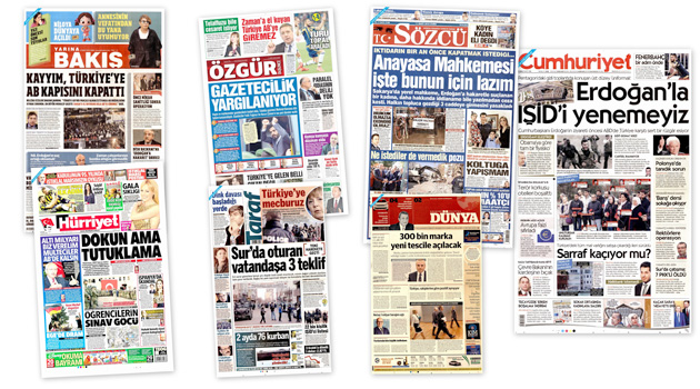Заголовки турецких СМИ за 11.03.2016