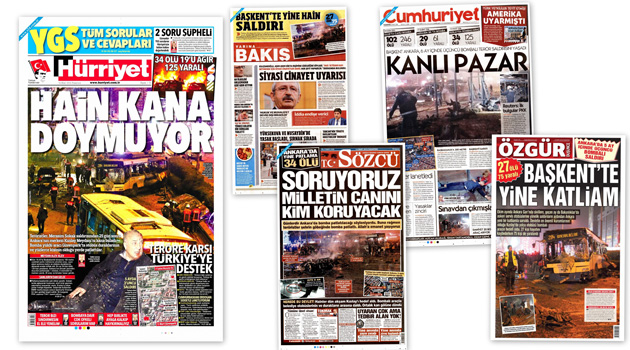 Заголовки турецких СМИ за 14.03.2016