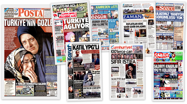 Заголовки турецких СМИ за 19.02.2016