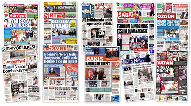 Заголовки турецких СМИ за 21.03.2016