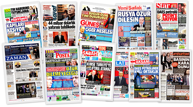 Заголовки турецких СМИ за 27.11.2015