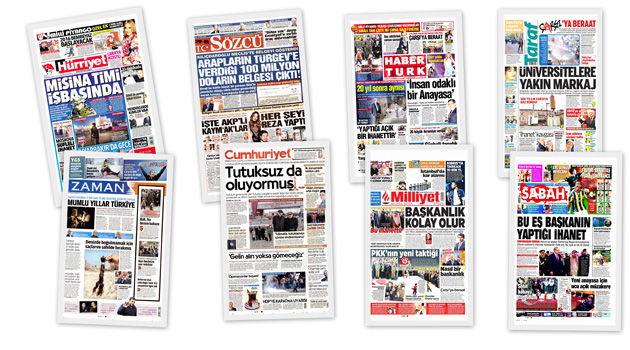 Заголовки турецких СМИ за 30.12.2015