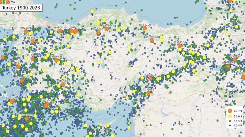 Землетрясения в Турции с 1900 года унесли жизни 150 тыс. человек