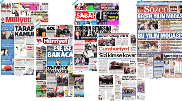 Заголовки турецких СМИ за 26.01.2016