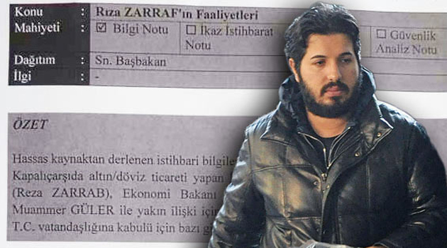 MİT предупреждал о связях Резы Зерраба с министрами за 8 месяцев до скандала