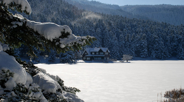 Зимой белоснежные горы Болу притягивают туристов